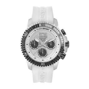 Plein Sport Herren White Chronograph Watch 45mm