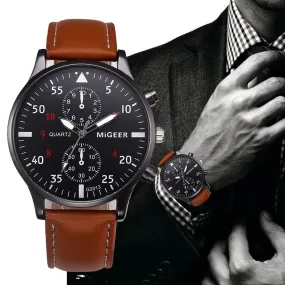 Retro Design Leather Band Men Watches