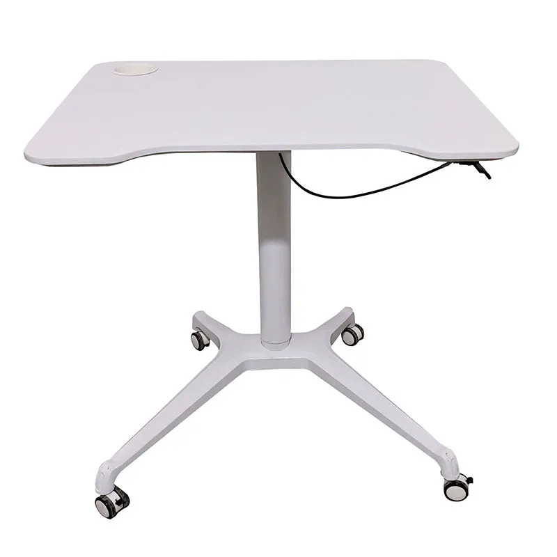 Rife Standing Folding Workstation, Sit Stand Mobile Desk with Height Adjustable from 75cm to 112.5cm, Supports up to 15 Kgs, White (LPTGE)