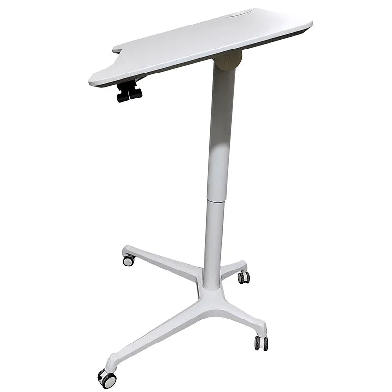 Rife Standing Folding Workstation, Sit Stand Mobile Desk with Height Adjustable from 75cm to 112.5cm, Supports up to 15 Kgs, White (LPTGE)