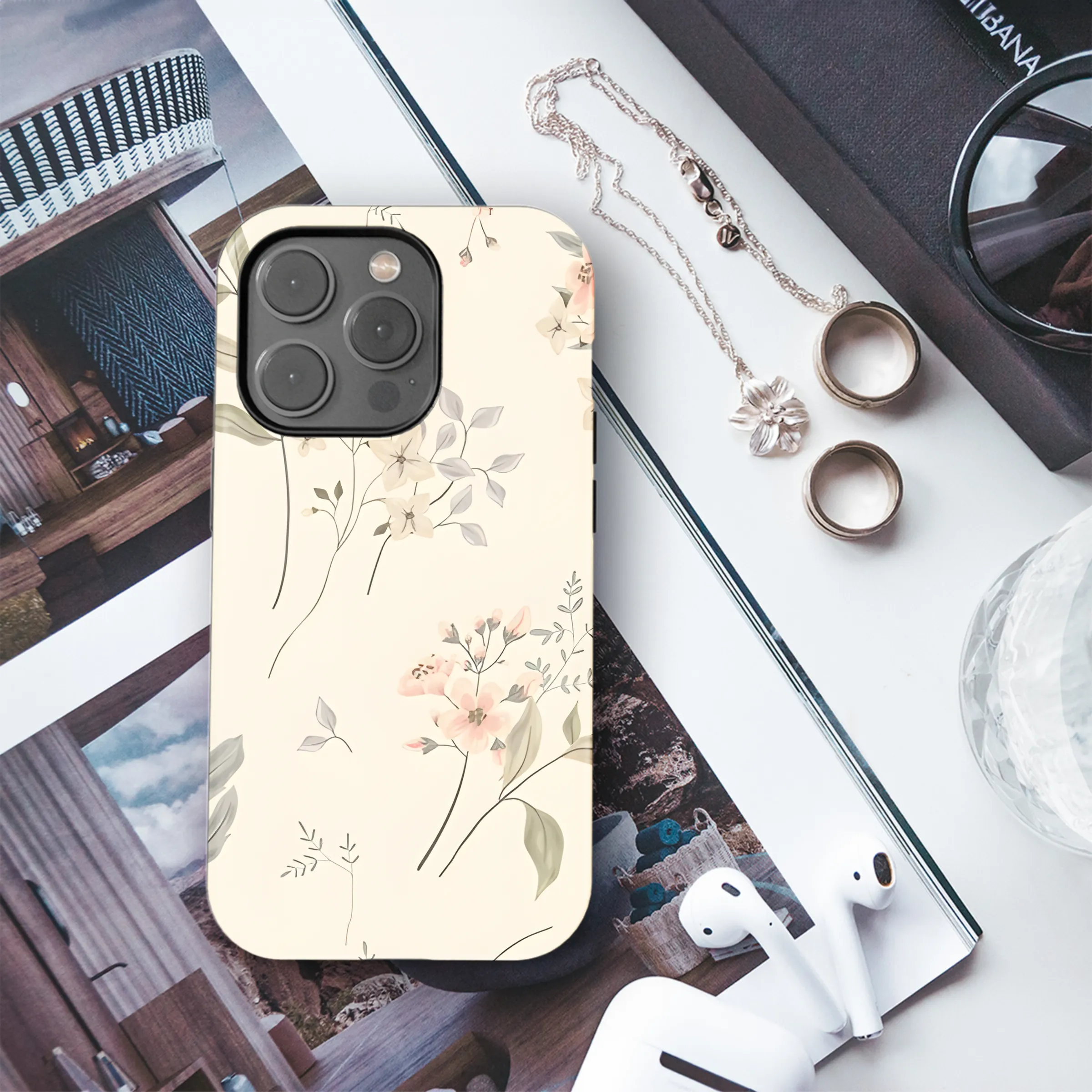 Romantic Vintage Floral Pattern Phone Case iPhone Samsung Cover Pixel 2311