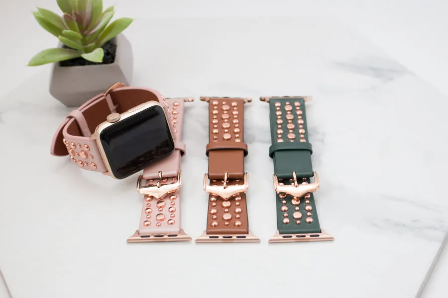 Roxy Leather Studded Apple Band