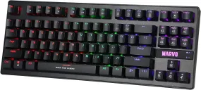 Scorpion KG901 Mechanical Gaming Keyboard with Blue Switches, Full Anti Ghosting with N Key Rollover, Slim Compact Frame, Backlight 6 Colour Rainbow