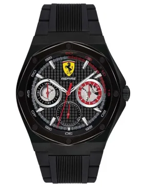 Scuderia Ferrari Aspire Watch - Black Metal - Black Dial - Sub-dials - Silicone