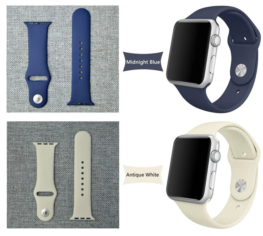 Silicone Bands Sport Watch Band For Apple Watch 38MM S/M 38MM M/L 42MM S/M 42MM M/L Size Strap