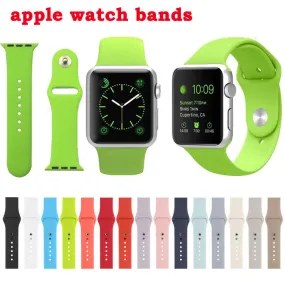 Silicone Bands Sport Watch Band For Apple Watch 38MM S/M 38MM M/L 42MM S/M 42MM M/L Size Strap