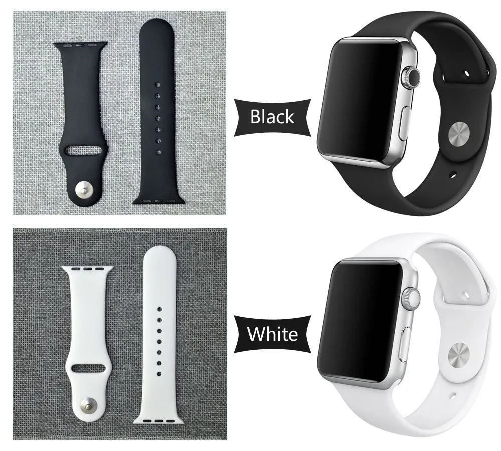 Silicone Bands Sport Watch Band For Apple Watch 38MM S/M 38MM M/L 42MM S/M 42MM M/L Size Strap