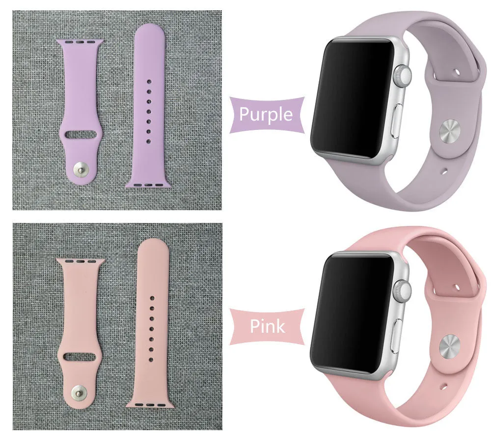 Silicone Bands Sport Watch Band For Apple Watch 38MM S/M 38MM M/L 42MM S/M 42MM M/L Size Strap