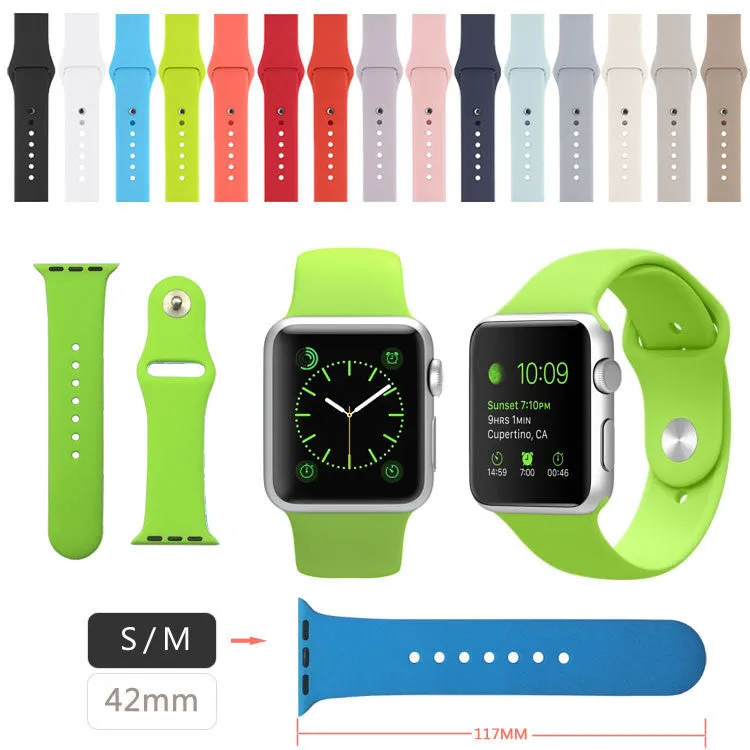 Silicone Bands Sport Watch Band For Apple Watch 38MM S/M 38MM M/L 42MM S/M 42MM M/L Size Strap