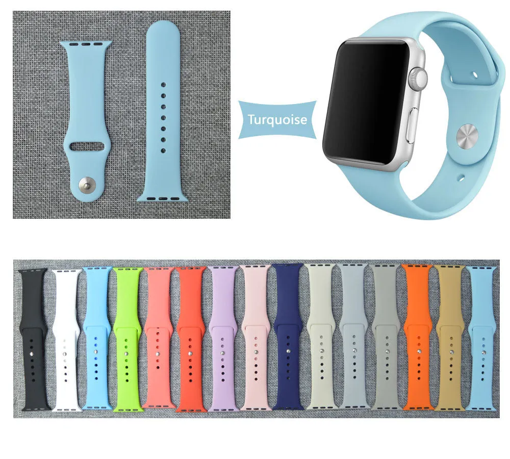 Silicone Bands Sport Watch Band For Apple Watch 38MM S/M 38MM M/L 42MM S/M 42MM M/L Size Strap