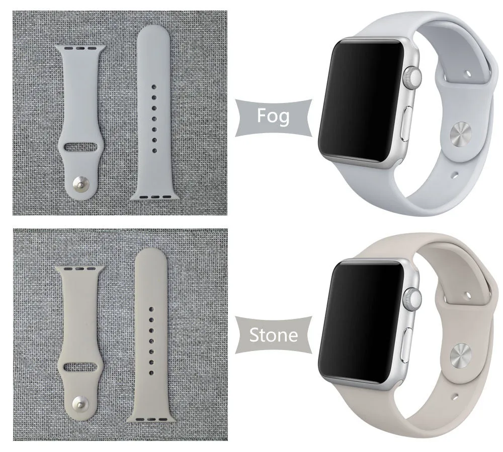 Silicone Bands Sport Watch Band For Apple Watch 38MM S/M 38MM M/L 42MM S/M 42MM M/L Size Strap