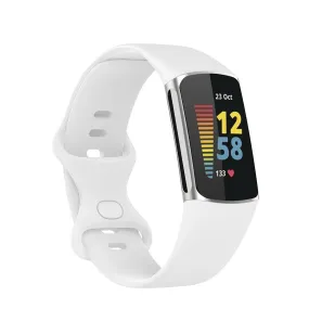 (Size S) Fitbit Charge 6 / 5 silicone wristband (joint circumference 156 - 198mm) - white