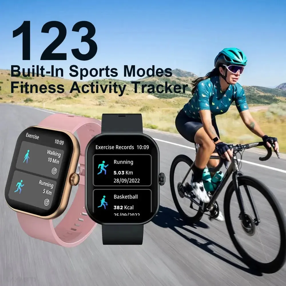 Smart Watch 2024 Bluetooth Call Message Reminder IP68 Waterproof Heart Rate Blood Pressure Tracker Smart Watch for Android IOS