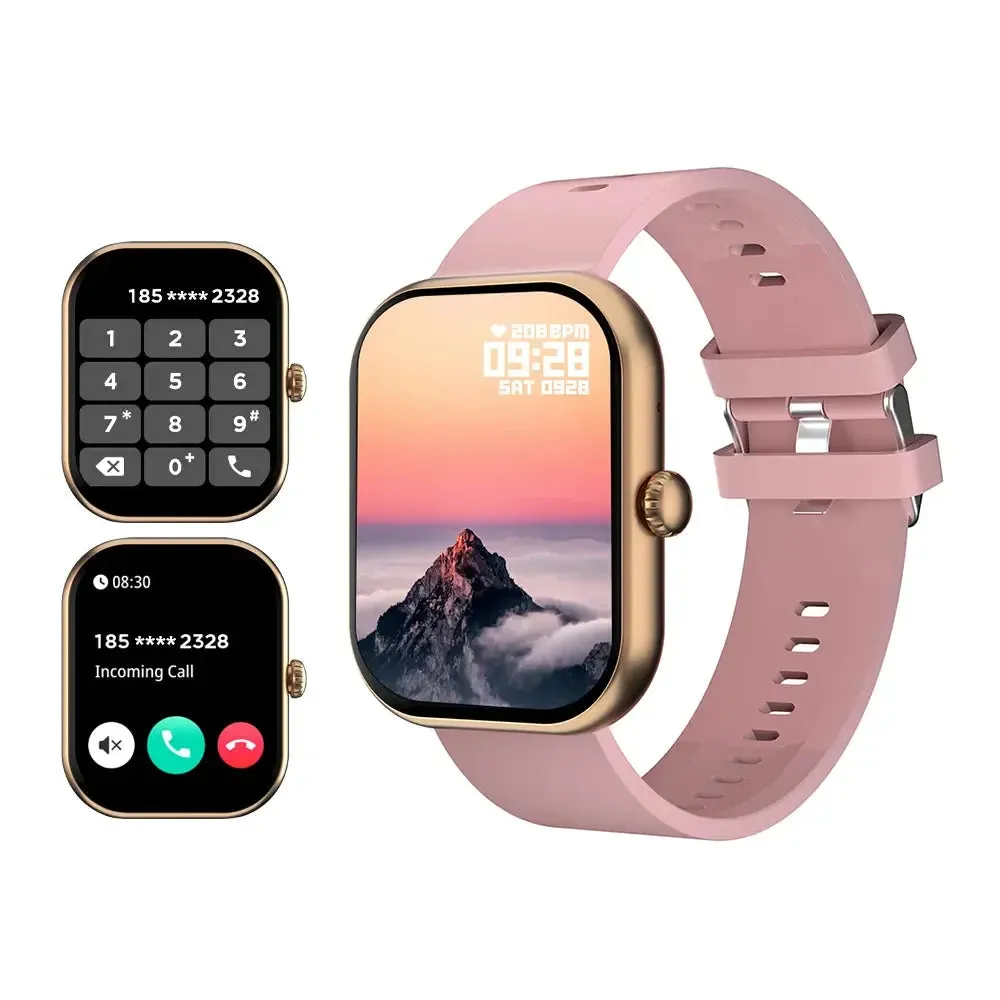 Smart Watch 2024 Bluetooth Call Message Reminder IP68 Waterproof Heart Rate Blood Pressure Tracker Smart Watch for Android IOS