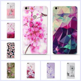 Soft TPU Case for Xiaomi Mi MAX Silicone Cover For Xiaomi Max Luxury Flower Print Phone Case Shell For Xiomi Mi Max MiMax 6.44"