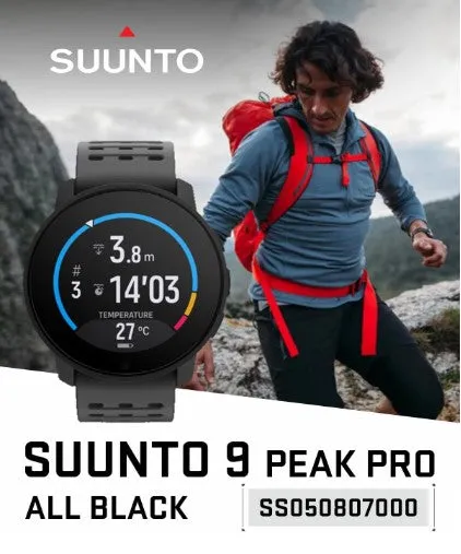 SUUNTO 9 Peak Pro Smartwatch | GPS Watch | 43mm Screen | Sapphire | Up to 12 Days Long-lasting Battery w/ Wearable4U Power Bank SQ Bundle (SS050807000)