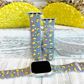 Taco Love Print Silicone Band For Apple Watch