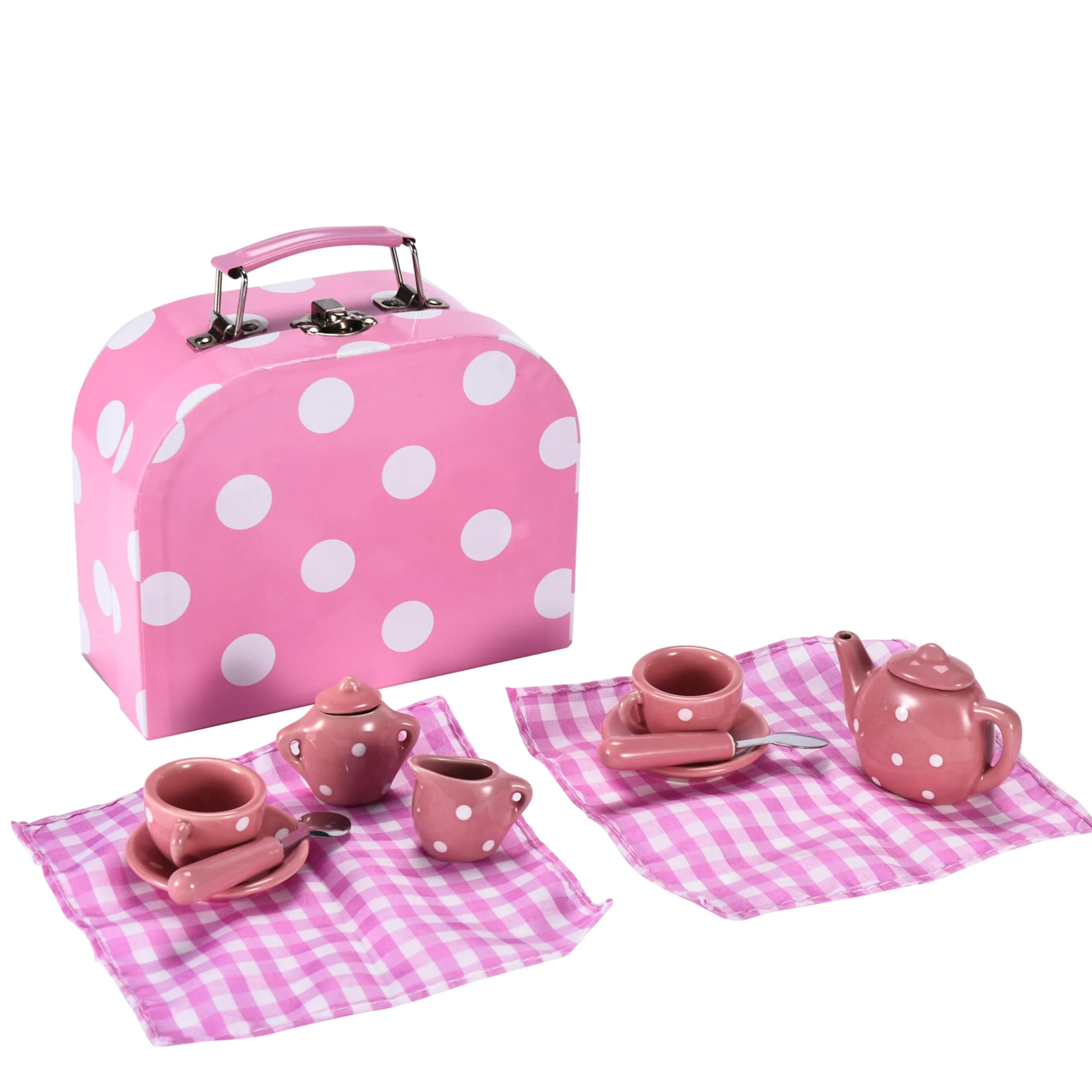 Tea Set For Little Girls - 14 Pcs Porcelain Tea Set For Kids Tea Time