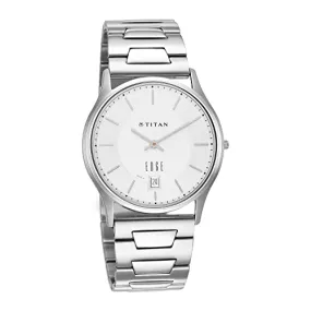 Titan Silver White Dial Analog Watch for Men -NR1683SM01