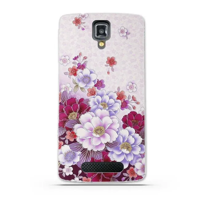 TPU Gel Soft Case for Lenovo A1000 A2800 Case New Arrival Flowers Friuts Painted Phone Skin Case Cover For Lenovo A 1000 2800