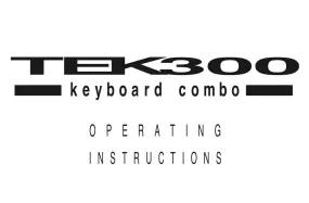 Trace Elliot TEK300 Keyboard Combo Amp User Manual