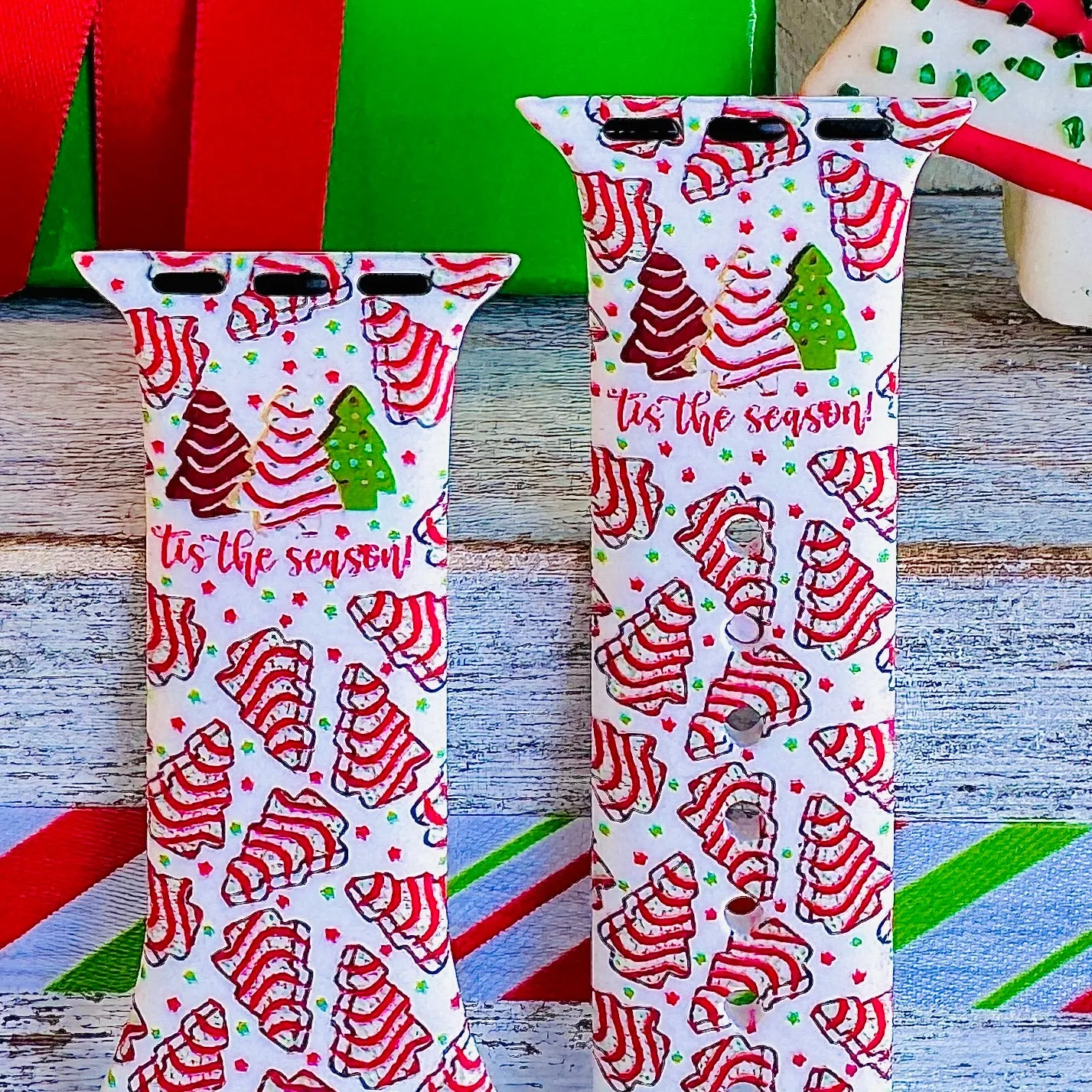 Tree-Licious Cheer Print Silicone Band For Apple Watch