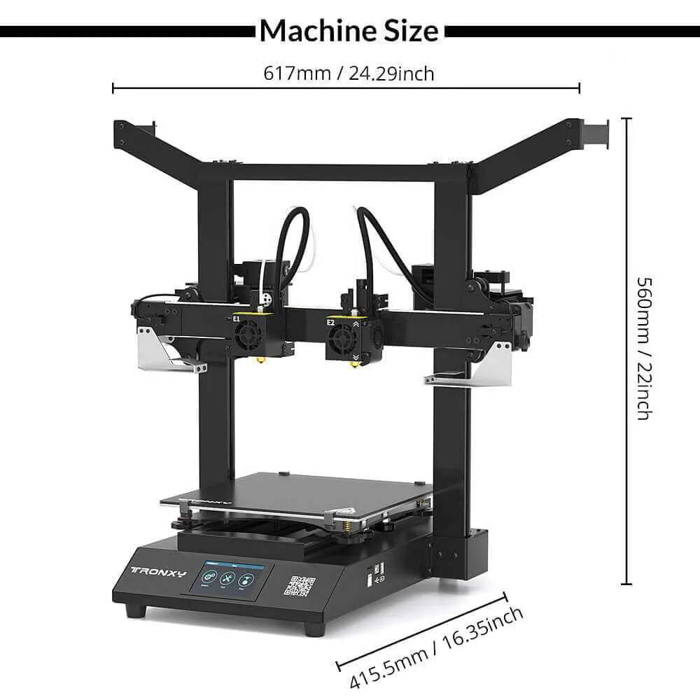 Tronxy Gemini XS Dual Extruder 3D Printer Kit Print Size 255x255x260mm