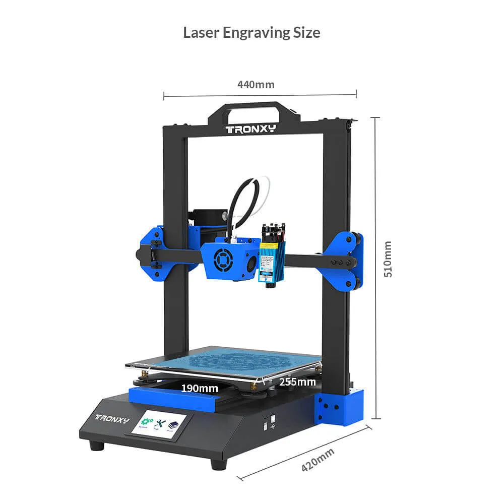 Tronxy XY-3 SE Versatile 3D Printer & Laser Kit Print Size 255x255x260mm