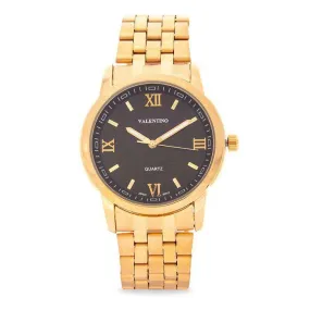 Valentino 20122122-BLACK DIAL Gold Stainless Steel Band Watch for Men