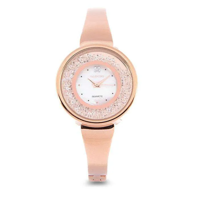 Valentino 20122149-ROSE MOP DIAL Rose Gold Fashion Metal Band Watch for Women