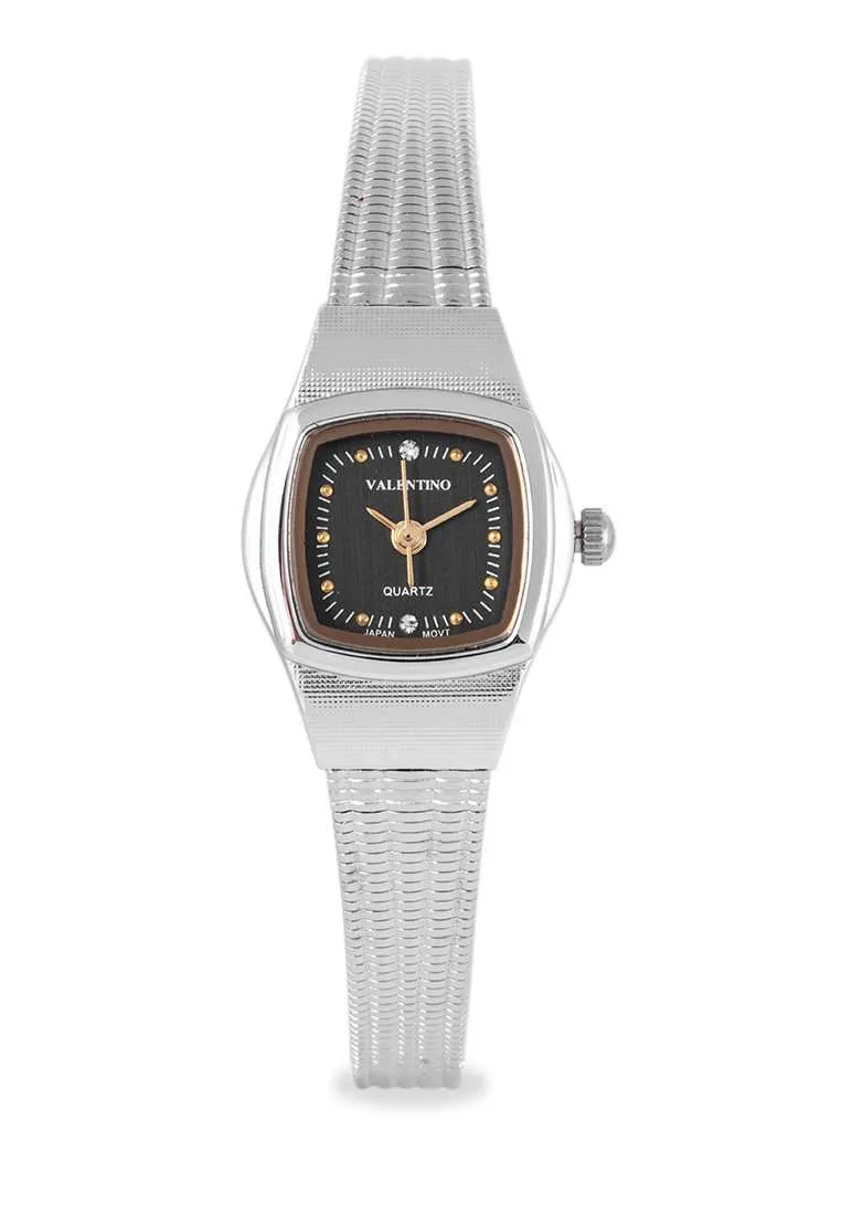 Valentino 20122331-BLACK DIAL Silver Watch For Women