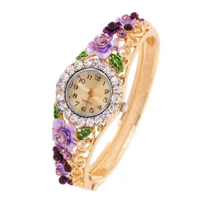 Vintage relogio Quartz Watches Luxury Brand Women Relogio Feminino Bracelet Fashion Gold Plated Crystal Montre Femme Watches