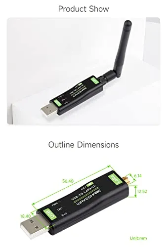 Waveshare USB to LoRa Data Transfer Module, Based On SX1262, Suitable for Data Acquisition in Industry and Agriculture-TCXO Crystal oscillator