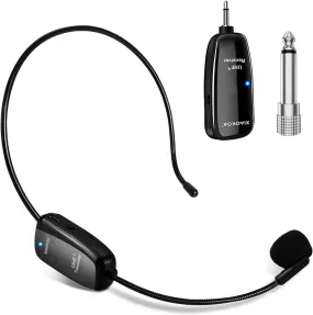 Wireless Microphone,UHF Wireless Microphone Headset, 50m Wireless Transmission,Headband and Handheld 2-in-1,for Tour Guide/Teaching/Promotion/Speech