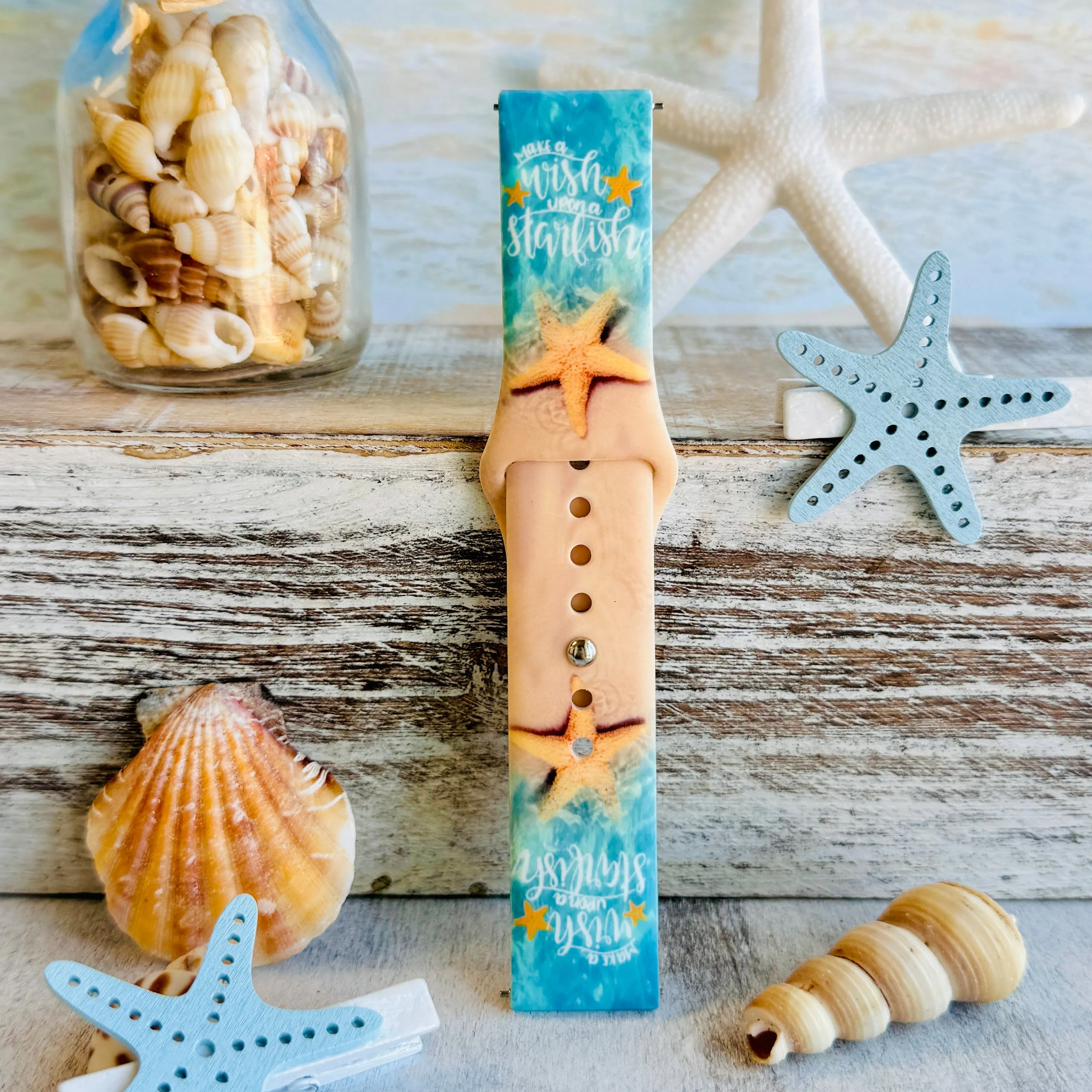 Wish Upon A Starfish Print Silicone Band For Samsung Watch