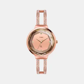 Women Rose Gold Analog Stainless Steel Watch TWEL13401