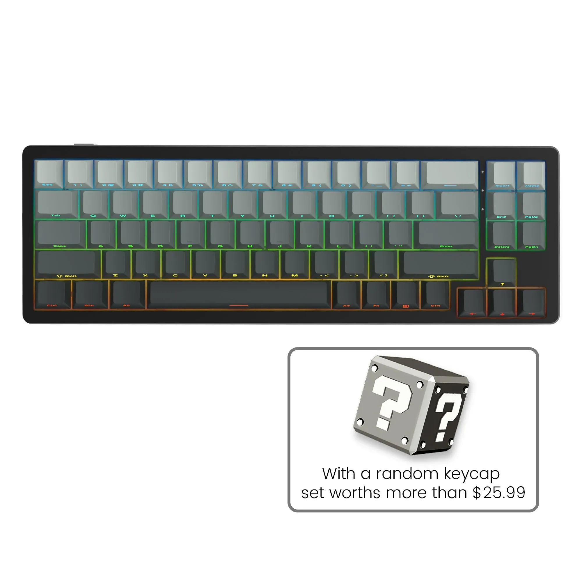 Womier SK71 Wireless 68% Aluminum Gasket Mechanical Keyboard (7 Colors)