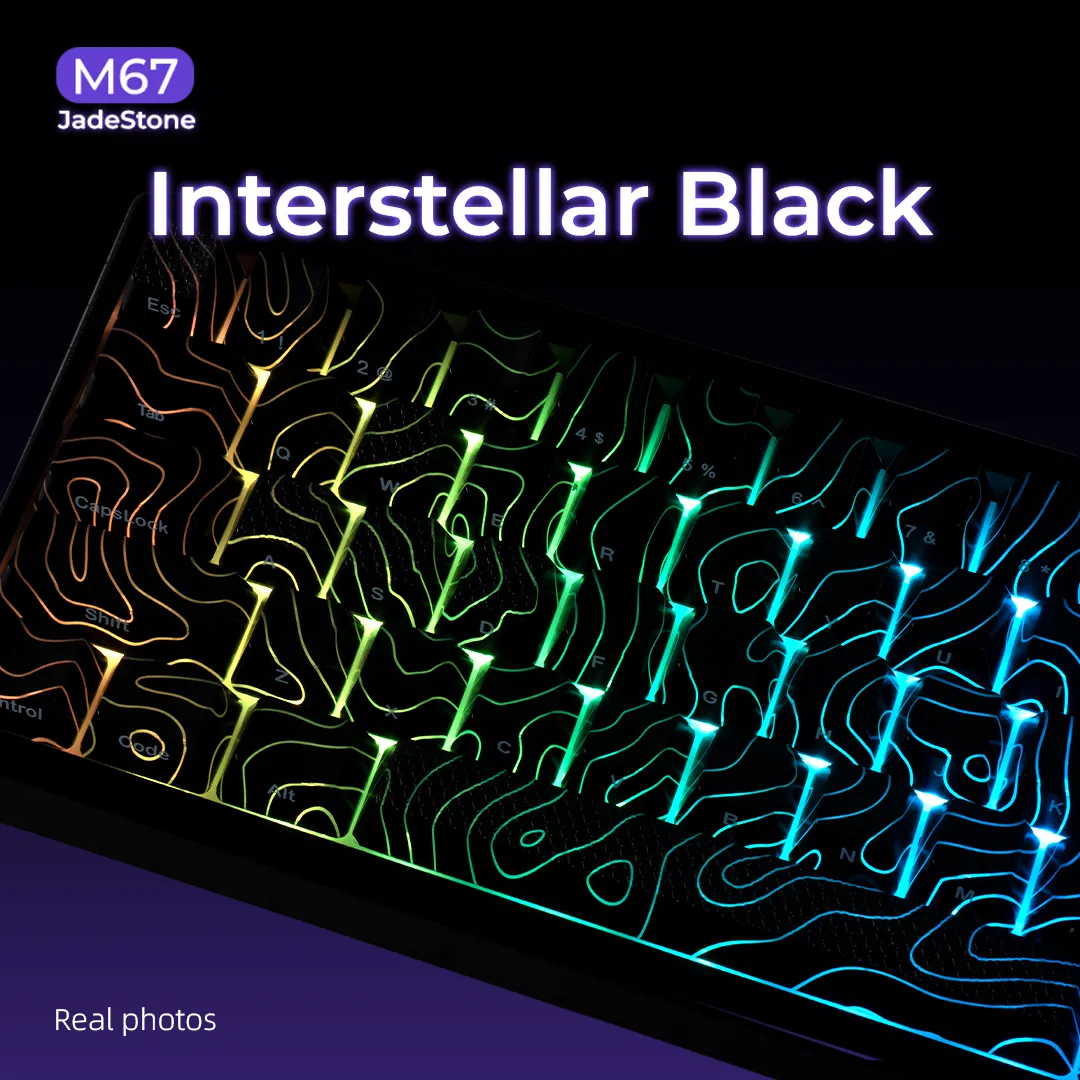 XVX M67 JadeStone Mechanical Keyboard With IMD-Tech Keycaps (Interstellar Black)