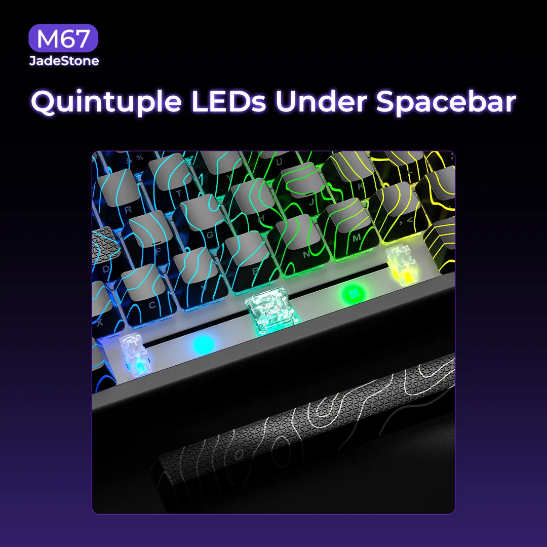 XVX M67 JadeStone Mechanical Keyboard With IMD-Tech Keycaps (Interstellar Black)