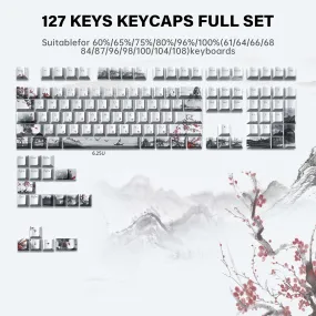 XVX  Plum Blossom Cherry Profile Double shot  5-sided Dye-Sub PBT Keycap Set (127-Key)